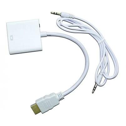 Naceb Adaptador Hdmi Macho - Vga Hembra, Blanco Na-235