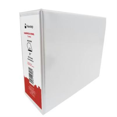 Registrador Nextep Ne-013n (5") Tamaño Carta Panorámica Con Herraje De Argolla En "D Con Capacidad De 850 Hojas Material Vinil Color Del Producto Blanco