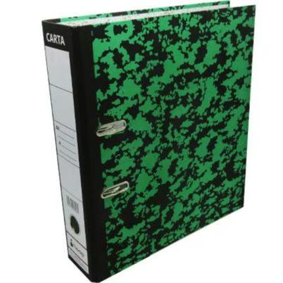 Registrador Nextep Ne-050 Tamaño Carta Con Broche Y Argolla Metálica Material De Elaboración Cartón Corrugado Color Del Producto Verde Marmoleado