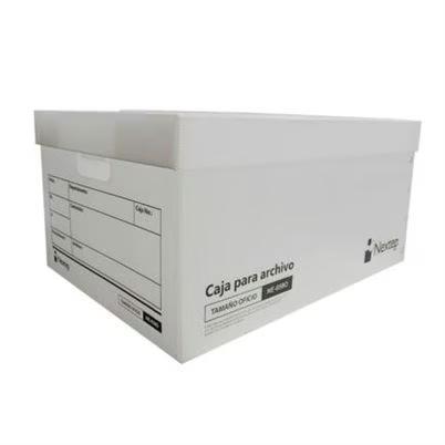 Caja De Archivo Muerto Nextep Ne-059o Tamaño Oficio Gramaje 350 G/ M 12 Piezas Por Paquete Material De Elaboración Plástico, Polipropileno Color Del Producto Blanco