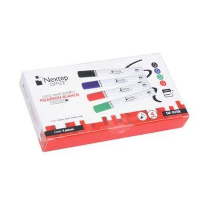Marcador Nextep Ne-078r Punta De Cincel Gruesa 0.4 Mm Cuerpo Redondo Tinta A Base De Alcohol Paquete Con 4 Piezas Colores Variados