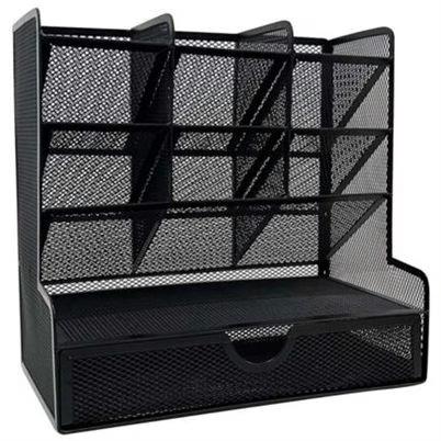 Organizador Multisecciones Nextep Ne-177x Con 11 Secciones Con Cajón Material De Elaboración Malla Metálica Acero Resistente Color Del Producto Negro