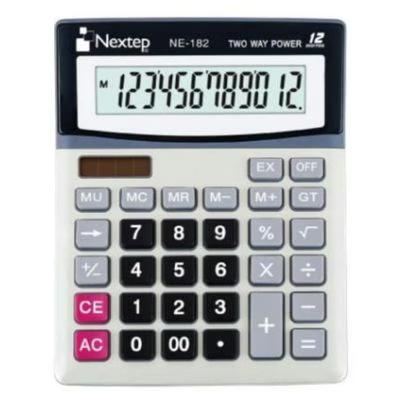 Calculadora Nextep Ne-182 Básica 12 Dígitos 1 Linea Negro, Gris