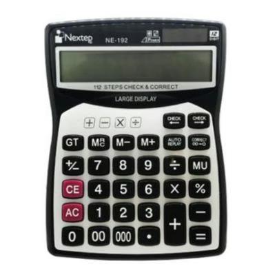 Calculadora Nextep Ne-192 Básica 12 Digitos Negro, Gris