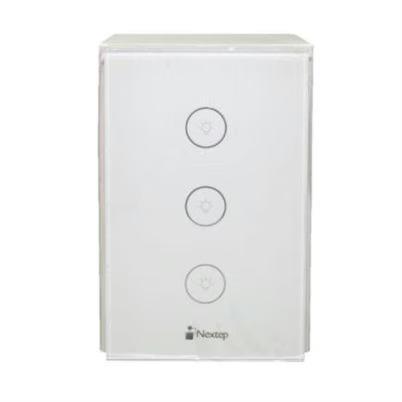 Interruptor Nextep Ne-266t 800w Atenuador De Luz Inalámbrico 3 Botone(S) Google Asistente Blanco