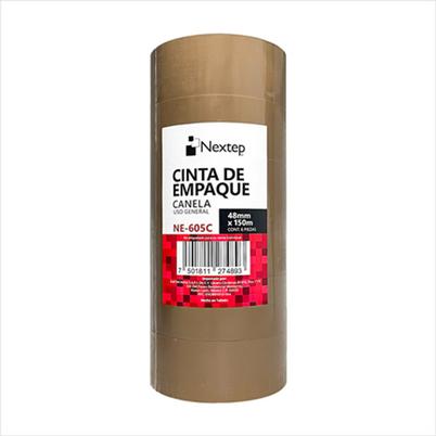 Cinta De Empaque Nextep Ne-605c (48x150) Mm Material Polipropileno Color Transparente, Cafe 6 Pieza(S)