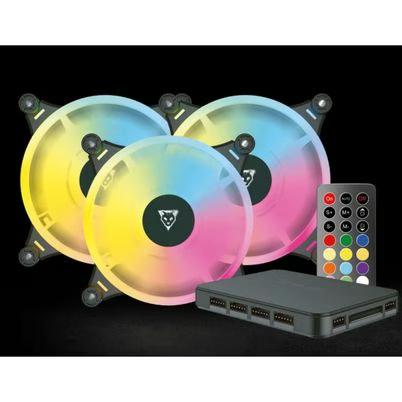 Kit De Ventiladores Ocelot Gaming Ofkit-2 Número De Ventiladores 3 Ventilador Nivel De Ruido 23.3 Db Fujo De Aire 28.76 Cfm Rotación 1200 Rpm Iluminación Led Color Negro