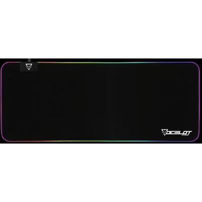 Mousepad Ocelot Gaming Ompxl01 Monocromo Silicona, Sintético Led Negro