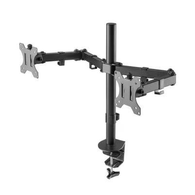 Soporte Para Monitor Ovaltech Ovm-D1332 (32") Capacidad 8 Kg Ajustable 2 Monitore(S) Acero Negro