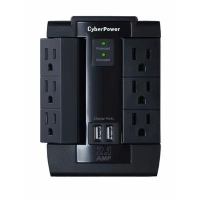 Cyberpower P600wsurc1 Limitador De Tensión Negro 6 Salidas Ac 125 V
