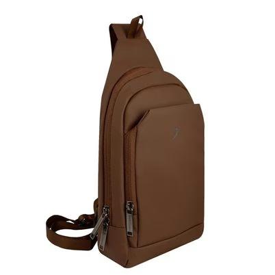 Mochila Cruzada Perfect Choice Holddy Pc-085027 Bolsillo Trasero, Bolsillos Con Cremallera Material De Elaboración Poliéster Color Del Producto Cafe Avellana