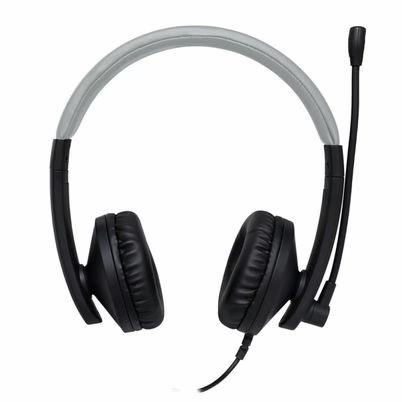 Audífonos Perfect Choice Pc-112167 Estilo De Uso Diadema Biauricular Acoplamiento Supraaural Conectividad Alámbrica-Usb-A Longitud Del Cable 1.8 M Micrófono Integrado Color Del Producto Negro, Gris