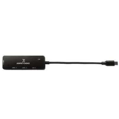 Hub De Interfaz Perfect Choice Pc-171652 Usb C, Usb-A Alámbrico Usb 3.2 5 Gbit/S Transferencia De Datos Negro