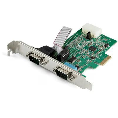 Startech.Com Tarjeta Pci Express Adaptadora De 2 Puertos Serie Rs232 - Tarjeta Controladora Serial Pcie Rs232 - Pcie A Db9 Uart16950 - Tarjeta De Expansión - Windows Y Linux