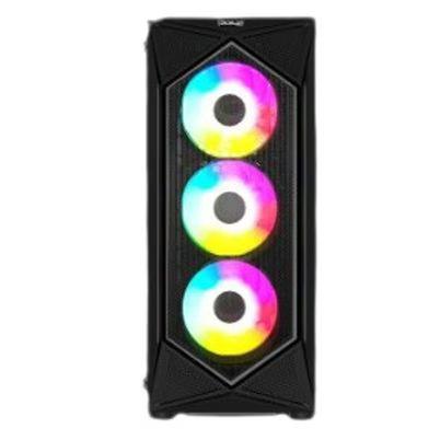 Gabinete Ocelot Gaming Polygon-E5 Atx, Itx, Micro Atx Usb 3.0 Sin Fuente De Poder 4 Ventiladore(S) Media Torre Iluminación Led Plástico Acero Spcc, Cristal Templado Color Negro