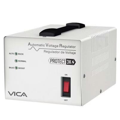 Regulador Vica Protect 3k 1800 W 3 Kva 4 Contacto(S) Ac Nema 5–20p Double Conversión Blanco