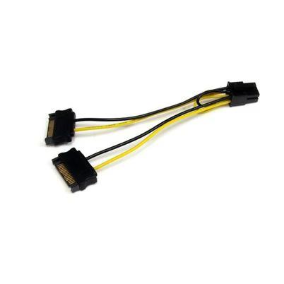 Startech.Com Cable Adaptador 15cm Alimentación Sata A Conector 6 Pines De Corriente De Tarjeta Gráfica Pci Express Pcie