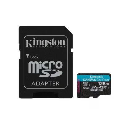 Memoria Micro Sd Kingston Technology Canvas Go! Plus Sdcg4/128gb Tipo Micro-Sdxc Capacidad De Almacenamiento 128gb Clase 10 Color Negro, Azul