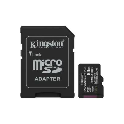 Memoria Micro Sd Kingston Technology Canvas Select Plus Gen3 Sdcs3/64gb Tipo Micro-Sdxc Capacidad De Almacenamiento 64gb Clase 10 Color Negro
