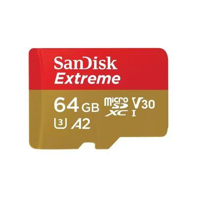 Memoria Flash Sandisk Extreme Microsdxc 64gb Uhs-I (U3) Clase 10 Con Adaptador Rojo