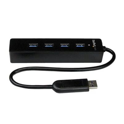 Startech.Com Adaptador Concentrador Hub Ladrón Usb 3.0 (5gbps) Super Speed Portátil De 4 Puertos Salidas - Negro