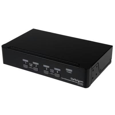 Switch Conmutador Startech.Com Sv431dpua Resolucion (3840x2400) 4 Puertos Displayport Usb Acero Negro