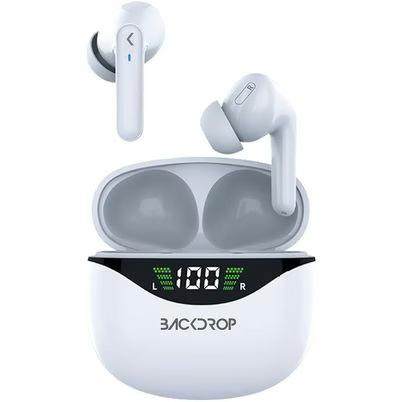 Audifonos Inalambricos Tws Backdrop /Control Tactil / Caja De Carga Con Pantalla /Manos Libres/10m/ Color Blanco