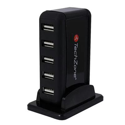 Hub De Interfaz Techzone Tz17hub01 7 Puertos Usb 2.0 Alámbrico 480 Mbit/S Transferencia De Datos Negro