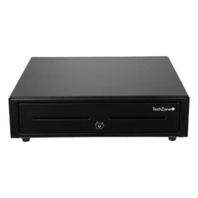 Cajón De Dinero Techzone Tzbe5b8m100 13 Compartimientos (8 Monedas + 5 Billetes) Rj-11 Acero Laminado Negro