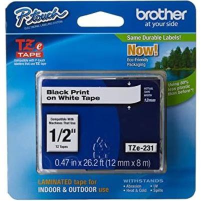 Brother Tze-231 Cinta Para Impresora De Etiquetas Negro Sobre Blanco