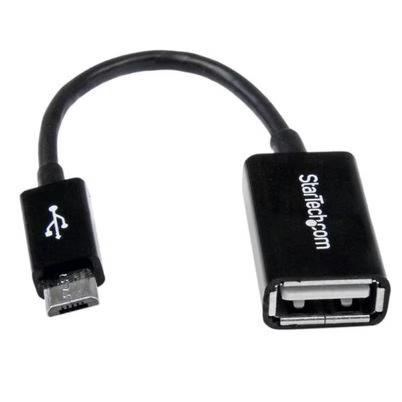 Startech.Com Cable Adaptador De 12cm Micro Usb Macho A Usb A Hembra Otg Para Tablets Smartphones - Negro