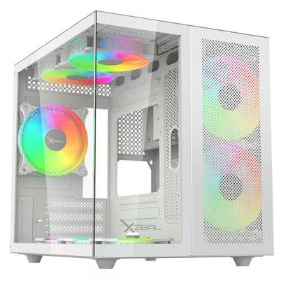 Gabinete Xzeal Cxi1 Xzgamc1w Tarjetas Soportadas Micro Atx. Mini-Itx Usb 3.0 Sin Fuente De Poder 3 Ventiladore(S) Mini Torre Iluminación Rgb Material Plástico Acero Spcc, Cristal Templado Color Blanco