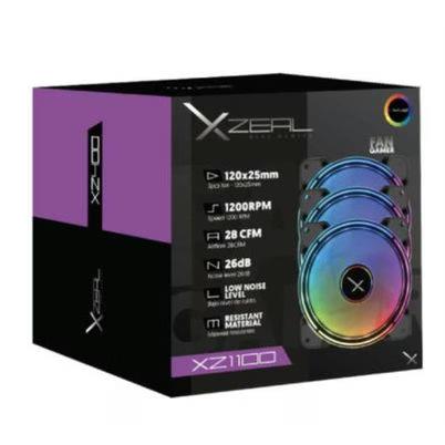 Kit De Ventilador Xzeal Xzve100b 1200 Rpm 26 Db 33 Cfm Negro