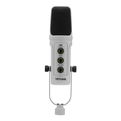 Micrófono Yeyian Ysa-Uchq-02 Alámbrico-Usb Tasa De Bits 24 Bit Sensibilidad 68 Db Color Blanco (Caja Abierta)