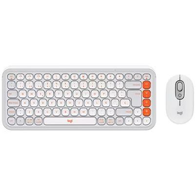 Logitech Pop Icon Combo Teclado Ratón Incluido Universal Bluetooth Qwerty Español Naranja, Blanco