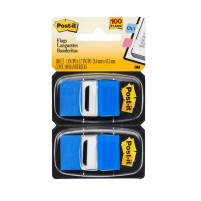 Banderitas Adhesivas 3m Post-It 680-Be2 Rectangulares Estuche Doble De 50 Hoja(S) 6 Estuche(S) Color Azul Neon