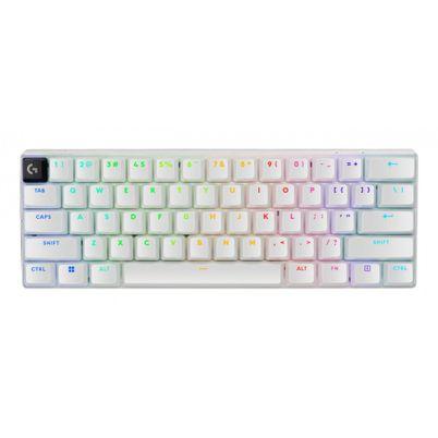 Teclado Mecánico Logitech G Pro X 60 920-011921 Diseño Qwerty Conectividad Inalámbrica Rf Wireless + Bluetooth Alcance Inalámbrico De 10m Capacidad De La Batería 1500 Mah Color Blanco